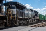 NS 9861 trails on a northbound intermodal